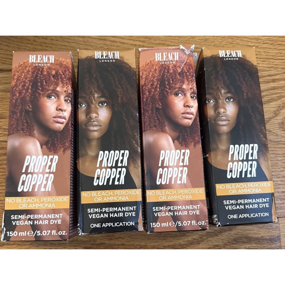 4x Bleach London Proper Copper  Semi Permanent Vegan Hair Dye 4 Boxes New